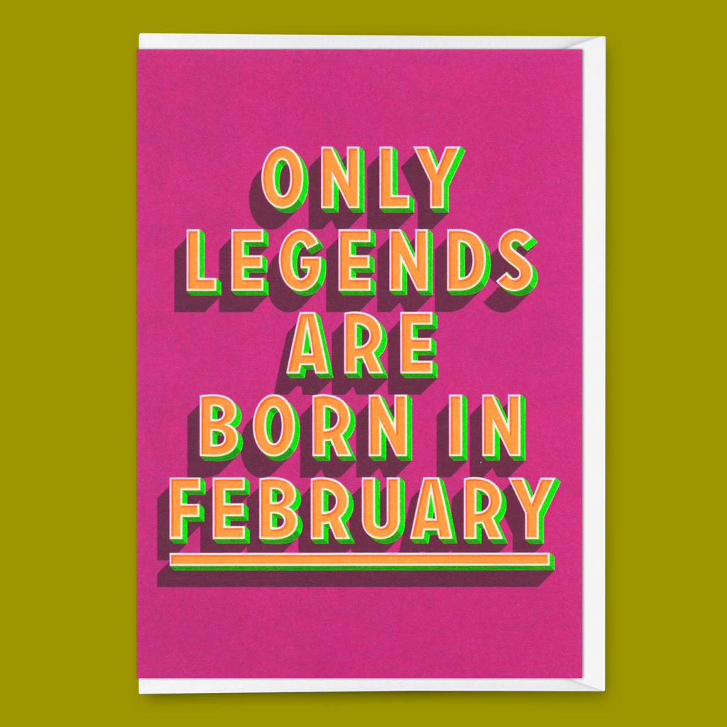 Deli Cards Grußkarte "Legends February" | Coole Klappkarte mit Spruch zum Geburtstag