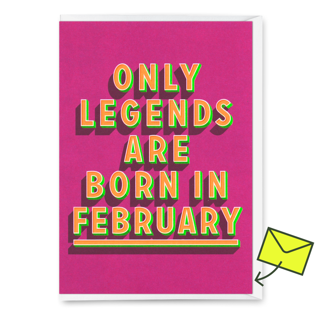 Deli Cards Grußkarte "Legends February" | Coole Klappkarte mit Spruch zum Geburtstag