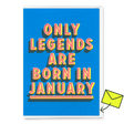 Deli Cards Grußkarte "Legends January" | Coole Klappkarte mit Spruch zum Geburtstag