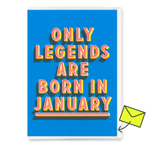 Deli Cards Grußkarte "Legends January" | Coole Klappkarte mit Spruch zum Geburtstag