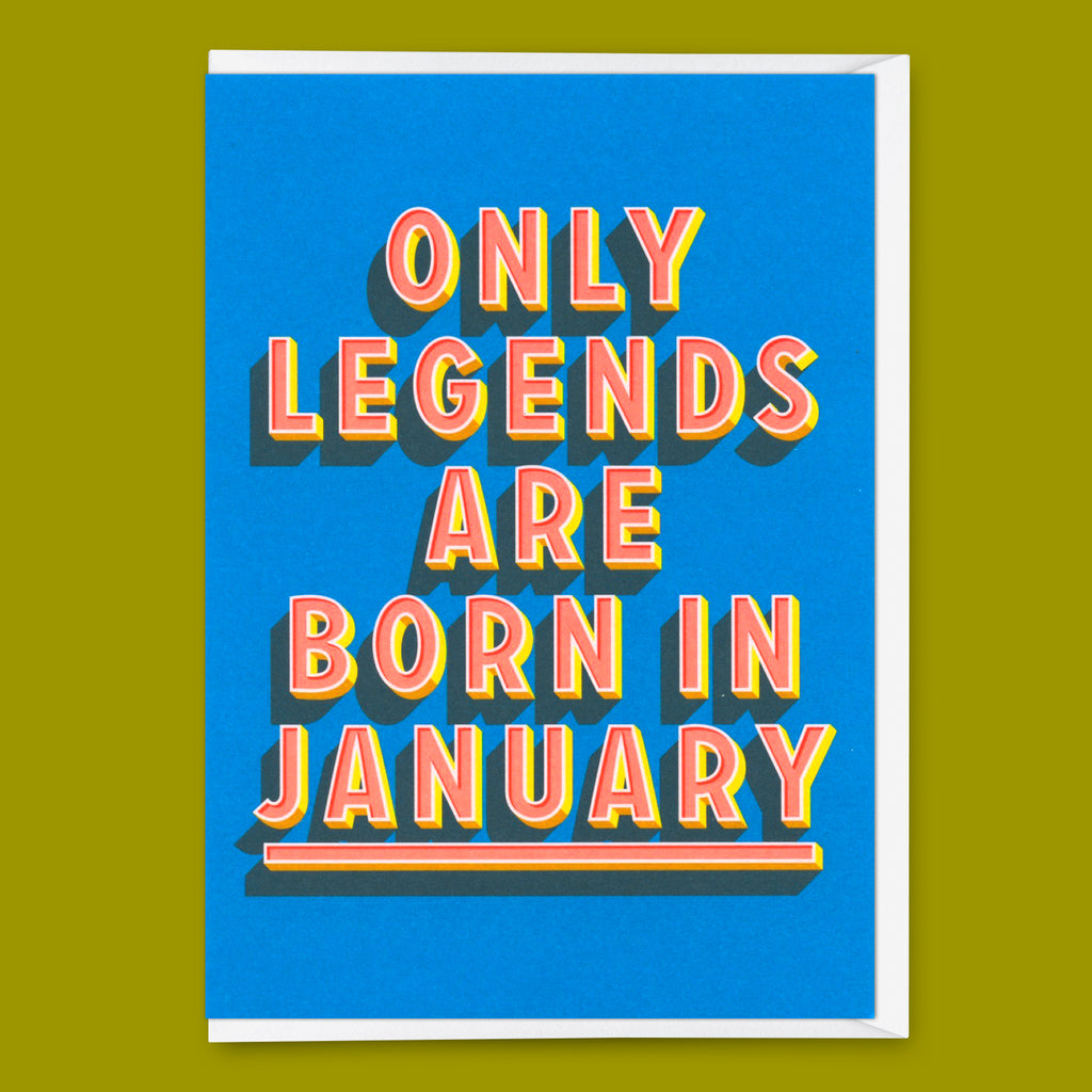 Deli Cards Grußkarte "Legends January" | Coole Klappkarte mit Spruch zum Geburtstag