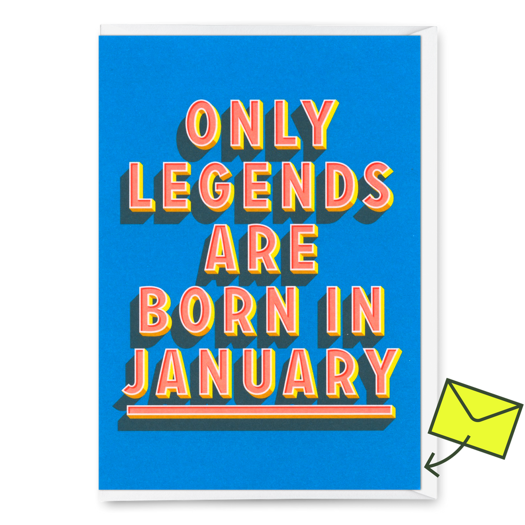 Deli Cards Grußkarte "Legends January" | Coole Klappkarte mit Spruch zum Geburtstag