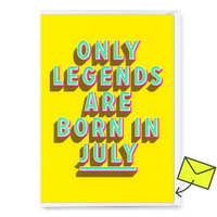 Deli Cards Grußkarte "Legends July" | Coole Klappkarte mit Spruch zum Geburtstag
