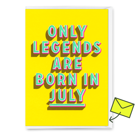 Deli Cards Grußkarte "Legends July" | Coole Klappkarte mit Spruch zum Geburtstag