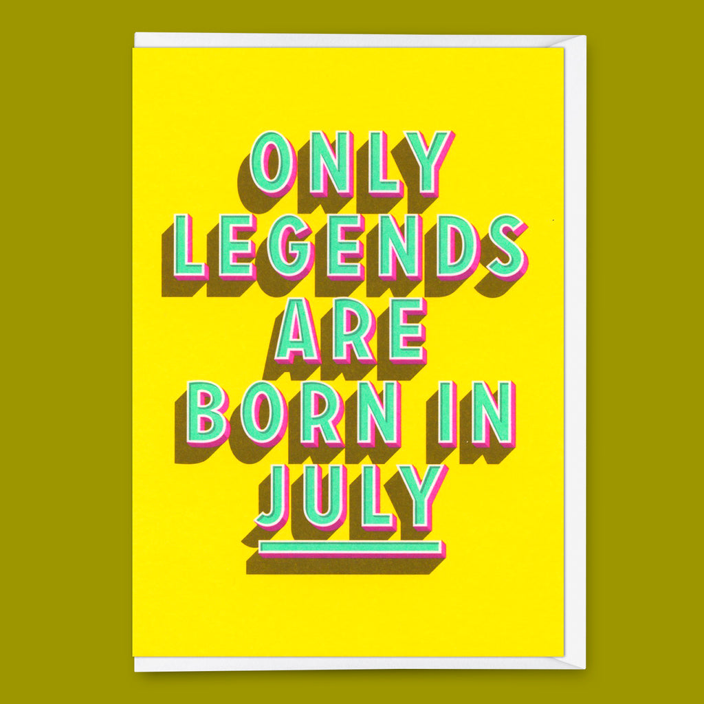 Deli Cards Grußkarte "Legends July" | Coole Klappkarte mit Spruch zum Geburtstag