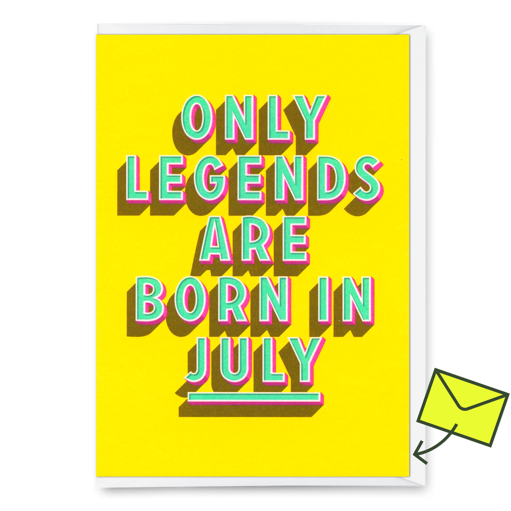 Deli Cards Grußkarte "Legends July" | Coole Klappkarte mit Spruch zum Geburtstag