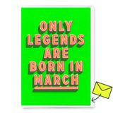 Deli Cards Grußkarte "Legends March" | Coole Klappkarte mit Spruch zum Geburtstag
