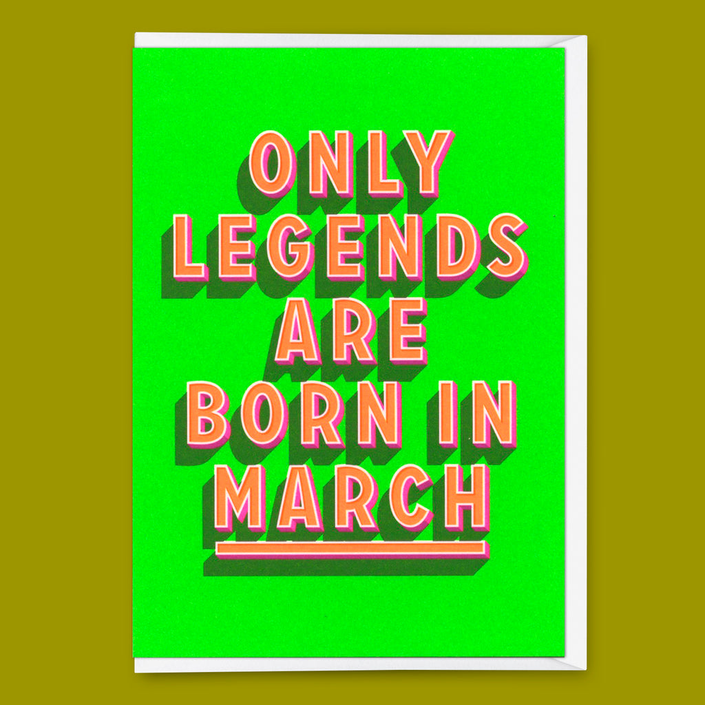 Deli Cards Grußkarte "Legends March" | Coole Klappkarte mit Spruch zum Geburtstag