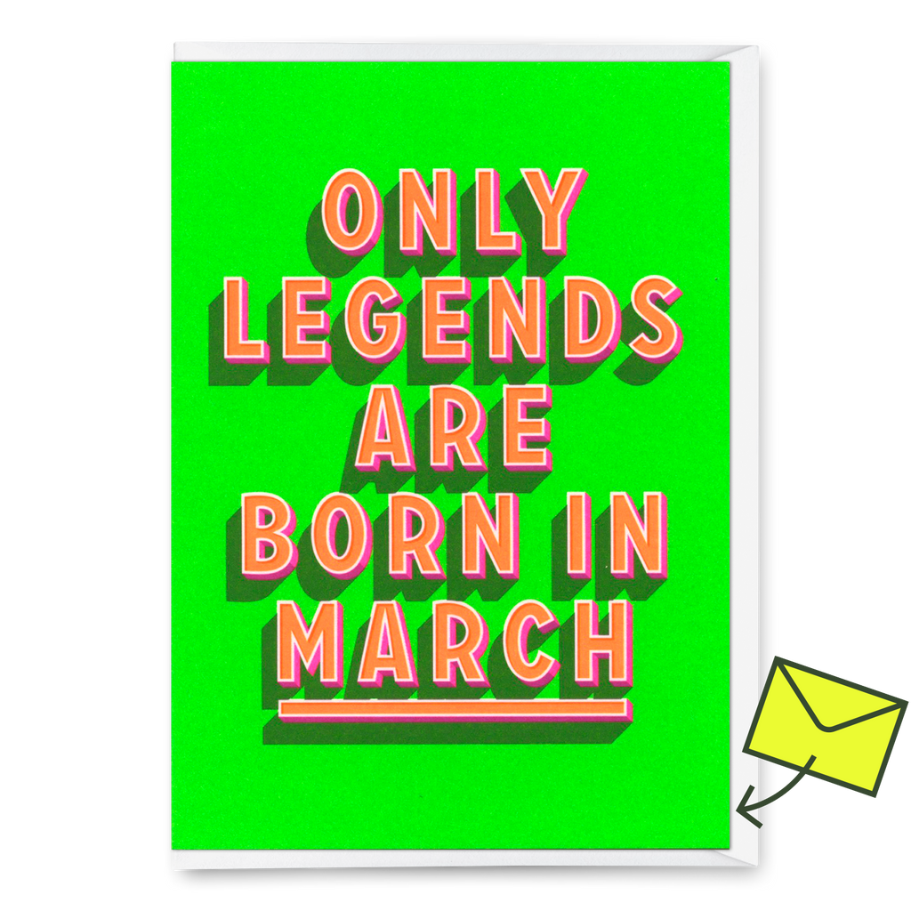 Deli Cards Grußkarte "Legends March" | Coole Klappkarte mit Spruch zum Geburtstag