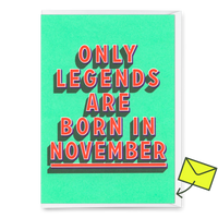 Deli Cards Grußkarte "Legends November" | Coole Klappkarte mit Spruch zum Geburtstag