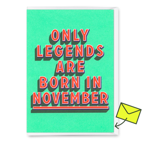 Deli Cards Grußkarte "Legends November" | Coole Klappkarte mit Spruch zum Geburtstag