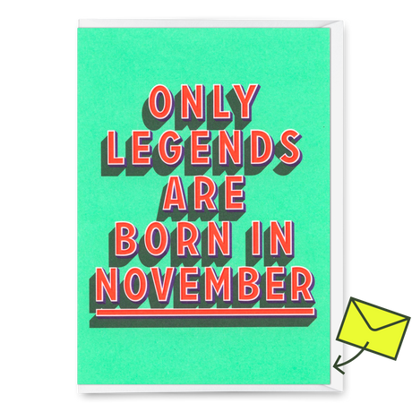 Deli Cards Grußkarte "Legends November" | Coole Klappkarte mit Spruch zum Geburtstag