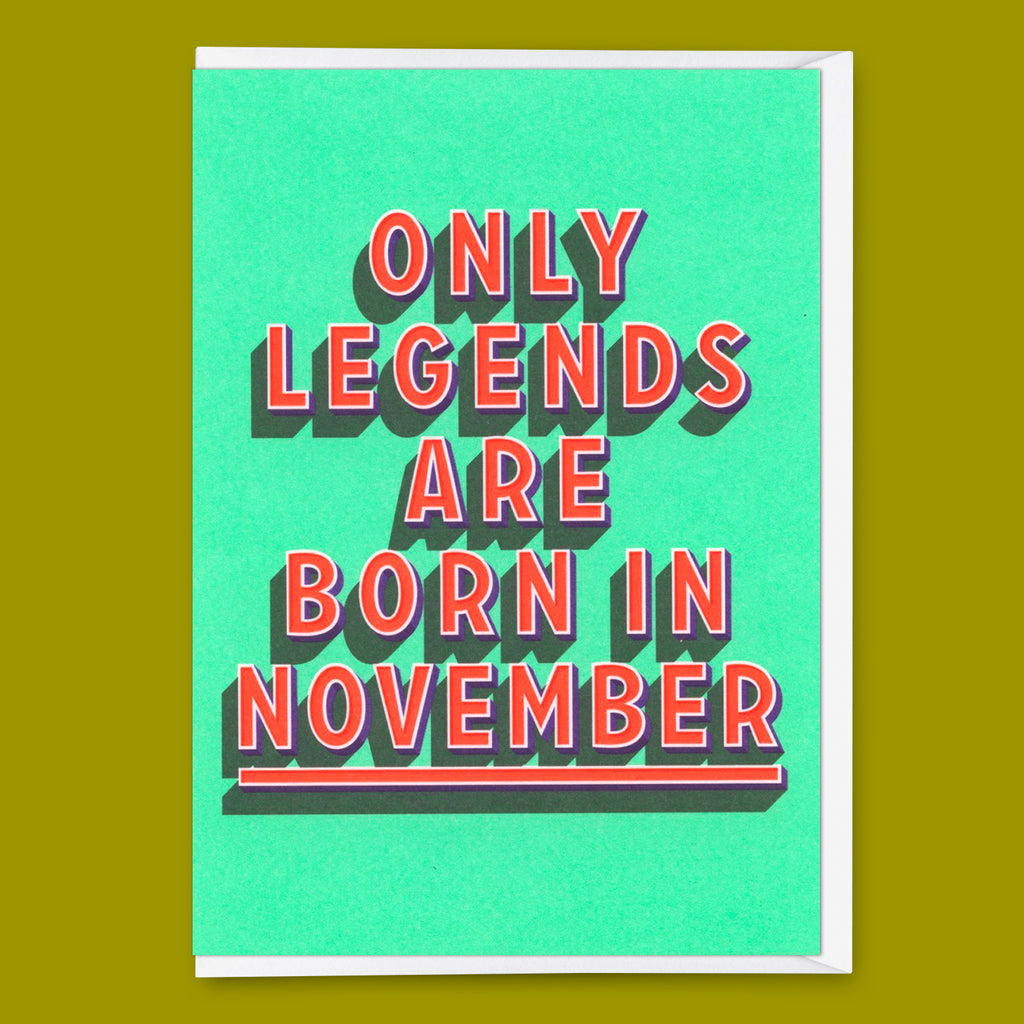 Deli Cards Grußkarte "Legends November" | Coole Klappkarte mit Spruch zum Geburtstag