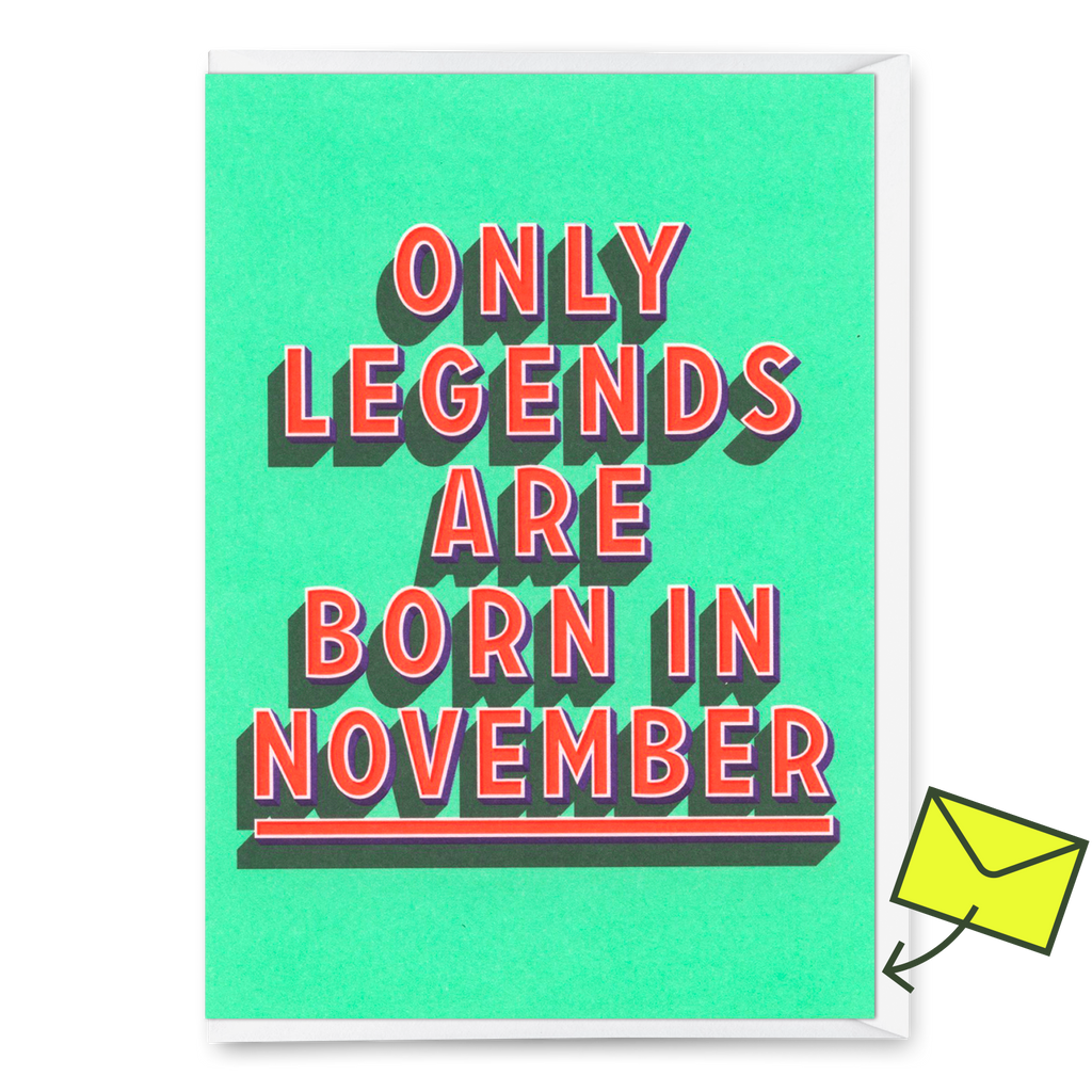 Deli Cards Grußkarte "Legends November" | Coole Klappkarte mit Spruch zum Geburtstag