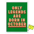 Deli Cards Grußkarte "Legends October" | Coole Klappkarte mit Spruch zum Geburtstag