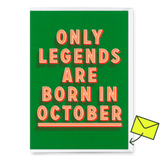 Deli Cards Grußkarte "Legends October" | Coole Klappkarte mit Spruch zum Geburtstag