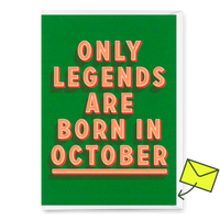 Deli Cards Grußkarte "Legends October" | Coole Klappkarte mit Spruch zum Geburtstag