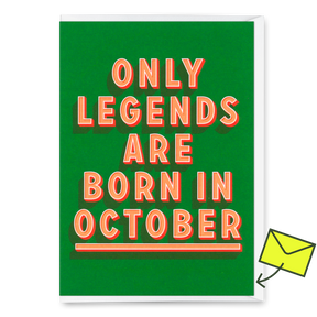 Deli Cards Grußkarte "Legends October" | Coole Klappkarte mit Spruch zum Geburtstag