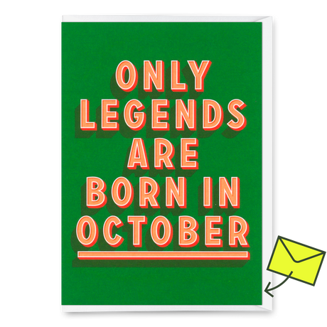 Deli Cards Grußkarte "Legends October" | Coole Klappkarte mit Spruch zum Geburtstag
