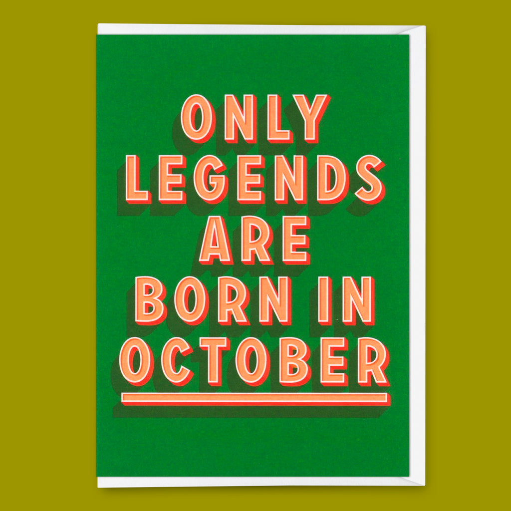 Deli Cards Grußkarte "Legends October" | Coole Klappkarte mit Spruch zum Geburtstag