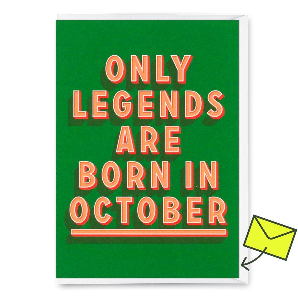 Deli Cards Grußkarte "Legends October" | Coole Klappkarte mit Spruch zum Geburtstag