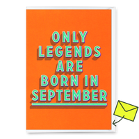 Deli Cards Grußkarte "Legends September" | Coole Klappkarte mit Spruch zum Geburtstag