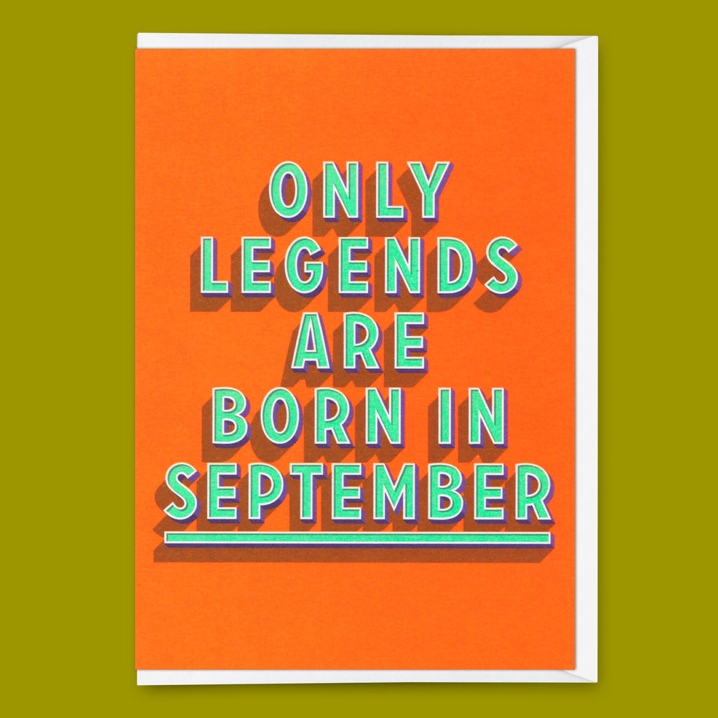 Deli Cards Grußkarte "Legends September" | Coole Klappkarte mit Spruch zum Geburtstag