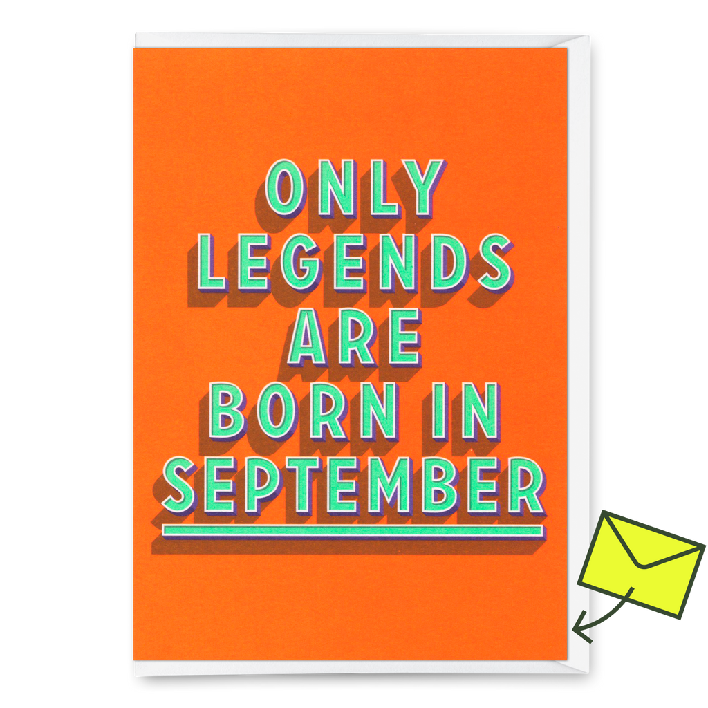 Deli Cards Grußkarte "Legends September" | Coole Klappkarte mit Spruch zum Geburtstag