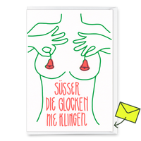 Deli Cards Grußkarte "Süßer die..." | Lustige Klappkarte mit Spruch zu Weihnachten