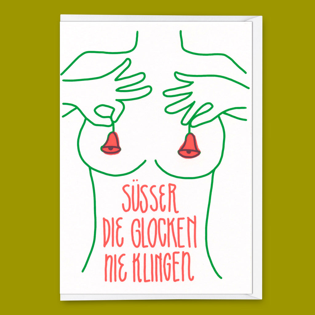 Deli Cards Grußkarte "Süßer die..." | Lustige Klappkarte mit Spruch zu Weihnachten