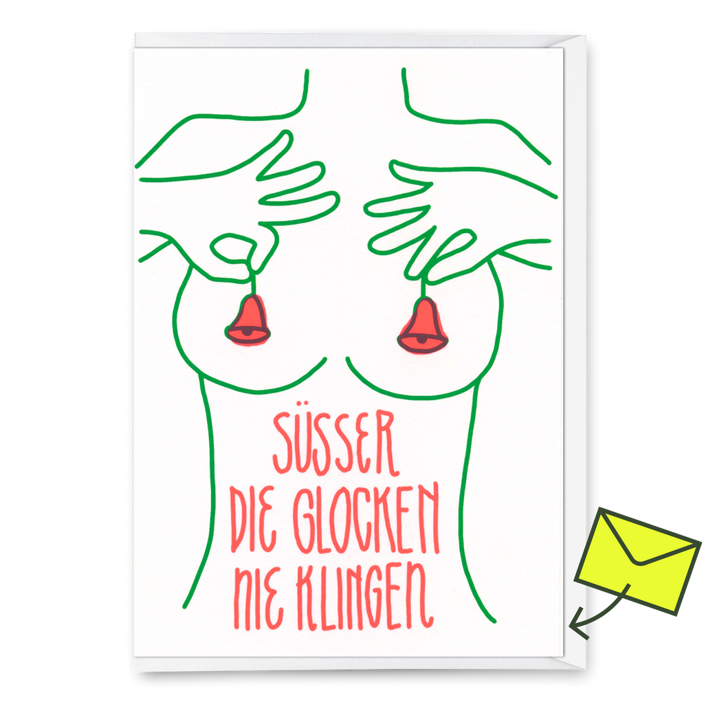 Deli Cards Grußkarte "Süßer die..." | Lustige Klappkarte mit Spruch zu Weihnachten