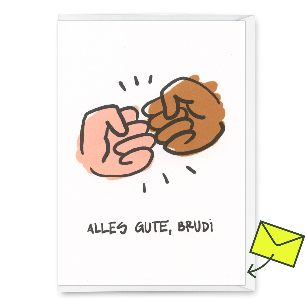 Deli Cards Grußkarte "Alles Gute Brudi" | Coole Klappkarte für jeden Anlass