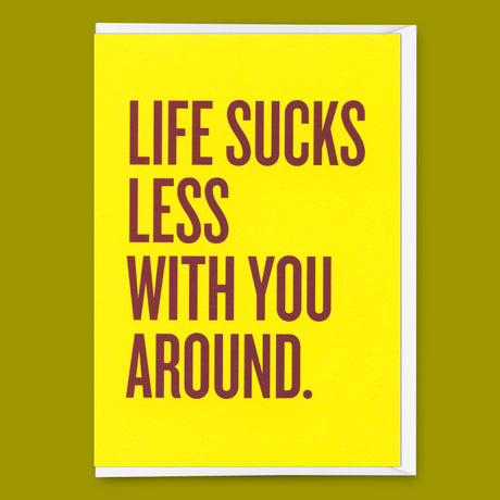 Deli Cards Grußkarte "Life sucks less " | Lustige Klappkarte mit Spruch für jeden Anlass