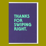 Deli Cards Grußkarte "Swiping right" | Lustige Klappkarte mit Spruch für Verliebte