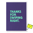 Deli Cards Grußkarte "Swiping right" | Lustige Klappkarte mit Spruch für Verliebte