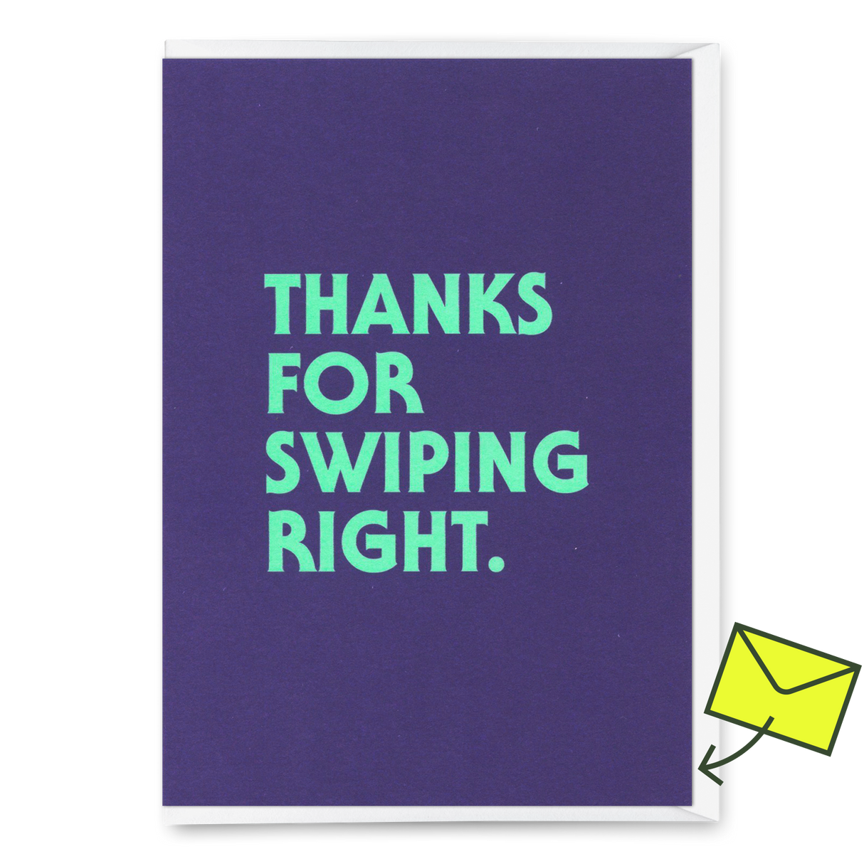 Deli Cards Grußkarte "Swiping right" | Lustige Klappkarte mit Spruch für Verliebte