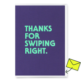 Deli Cards Grußkarte "Swiping right" | Lustige Klappkarte mit Spruch für Verliebte