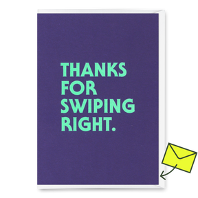 Deli Cards Grußkarte "Swiping right" | Lustige Klappkarte mit Spruch für Verliebte