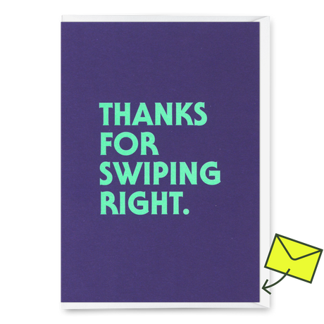 Deli Cards Grußkarte "Swiping right" | Lustige Klappkarte mit Spruch für Verliebte