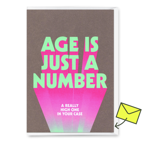 Deli Cards Grußkarte "Age is just a number" | Lustige Klappkarte mit Spruch zum Geburtstag