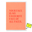 Deli Cards Grußkarte "Favourite face" | Schöne Klappkarte mit Spruch für Verliebte