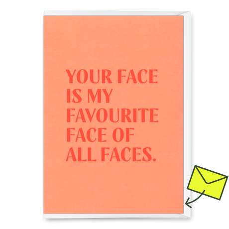 Deli Cards Grußkarte "Favourite face" | Schöne Klappkarte mit Spruch für Verliebte