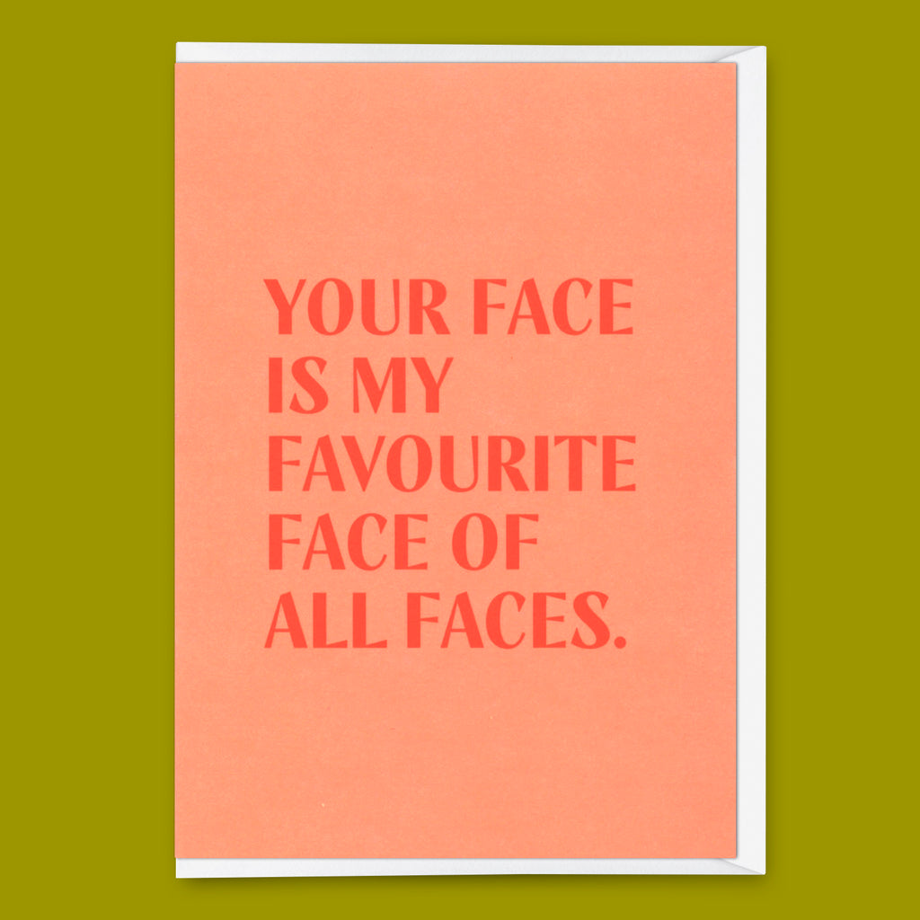 Deli Cards Grußkarte "Favourite face" | Schöne Klappkarte mit Spruch für Verliebte