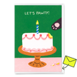 Deli Cards Grußkarte "Pawty cat" | Besondere Klappkarte mit Katzen-Motiv zum Geburtstag