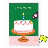 Deli Cards Grußkarte "Pawty cat" | Besondere Klappkarte mit Katzen-Motiv zum Geburtstag