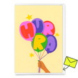 Deli Cards Grußkarte "Hurra Luftballons" | Besondere Klappkarte für jeden Anlass
