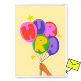 Deli Cards Grußkarte "Hurra Luftballons" | Besondere Klappkarte für jeden Anlass
