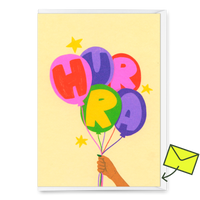 Deli Cards Grußkarte "Hurra Luftballons" | Besondere Klappkarte für jeden Anlass