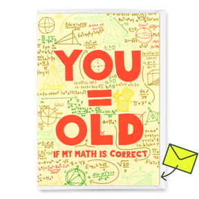 Deli Cards Grußkarte "You = Old" | Lustige Klappkarte zum Geburtstag