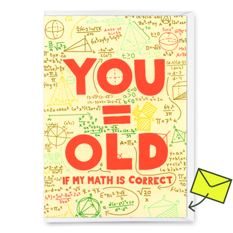 Deli Cards Grußkarte "You = Old" | Lustige Klappkarte zum Geburtstag